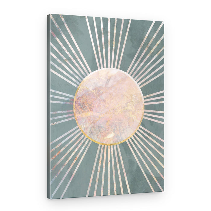 Sage Gold Marble Sunburst – Canvas Print