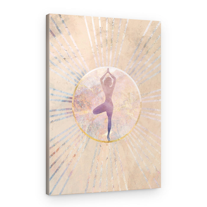Golden Yoga Radiance – Canvas Print