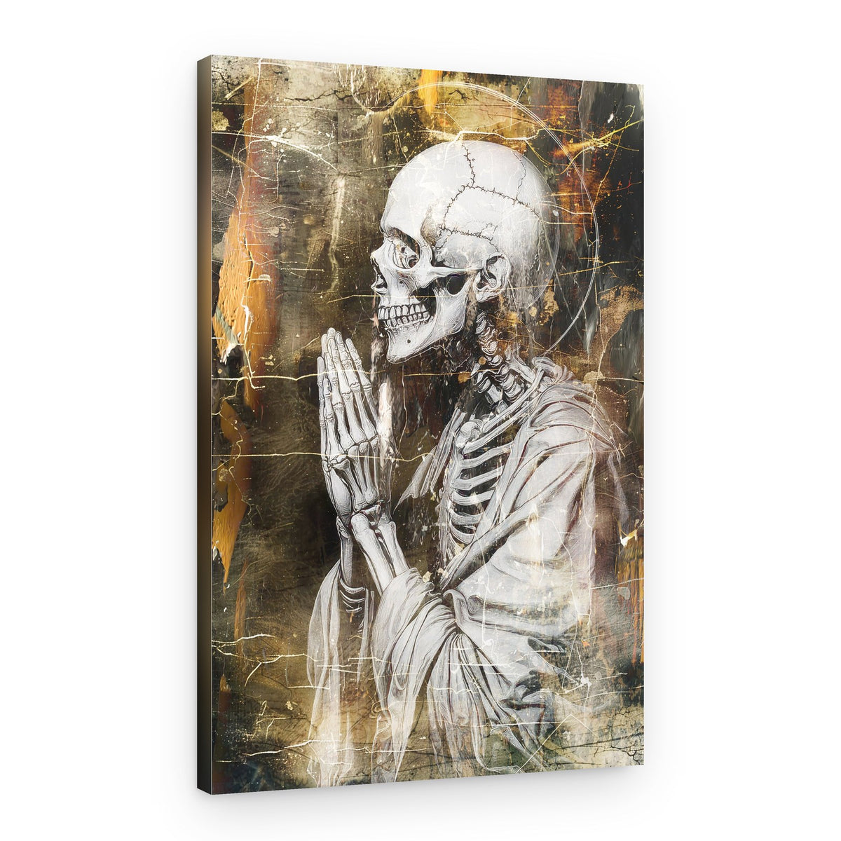 Praying Skeleton – Canvas Print