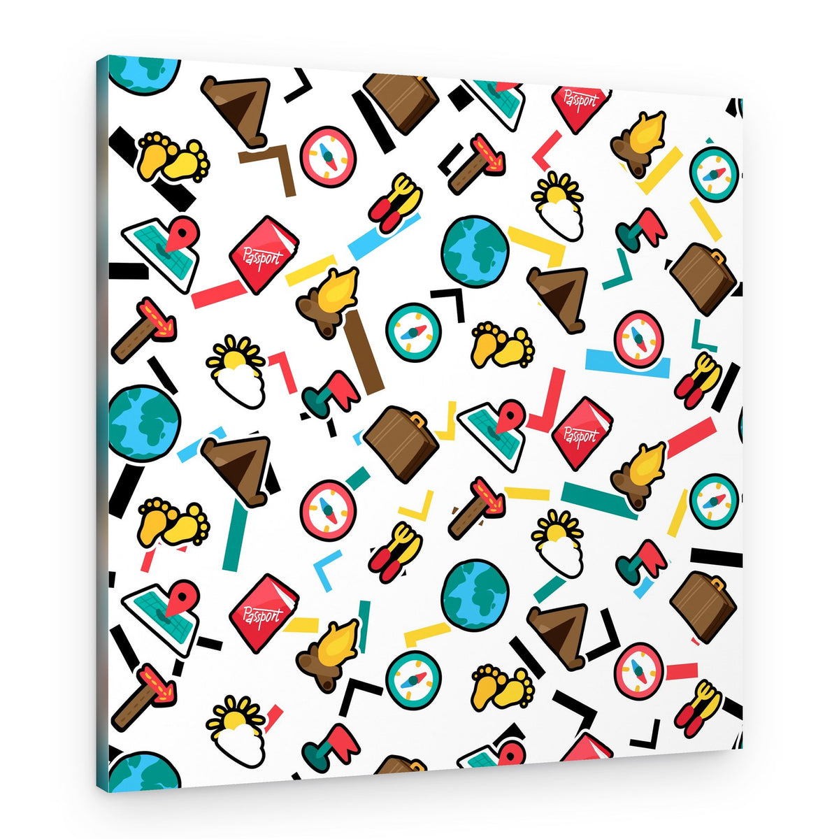 Adventure Travel Pattern – Canvas Print