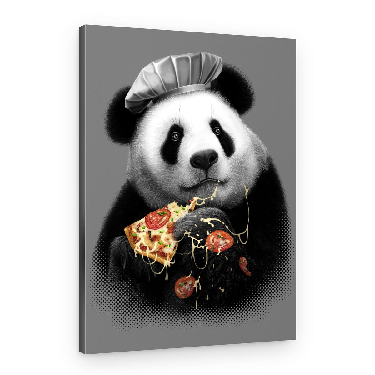 Cute Panda Pizza Chef – Canvas Print