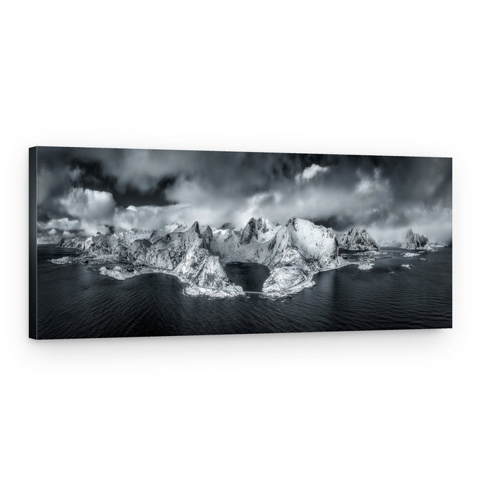 Dramatic Snowy Fjord – Canvas Print