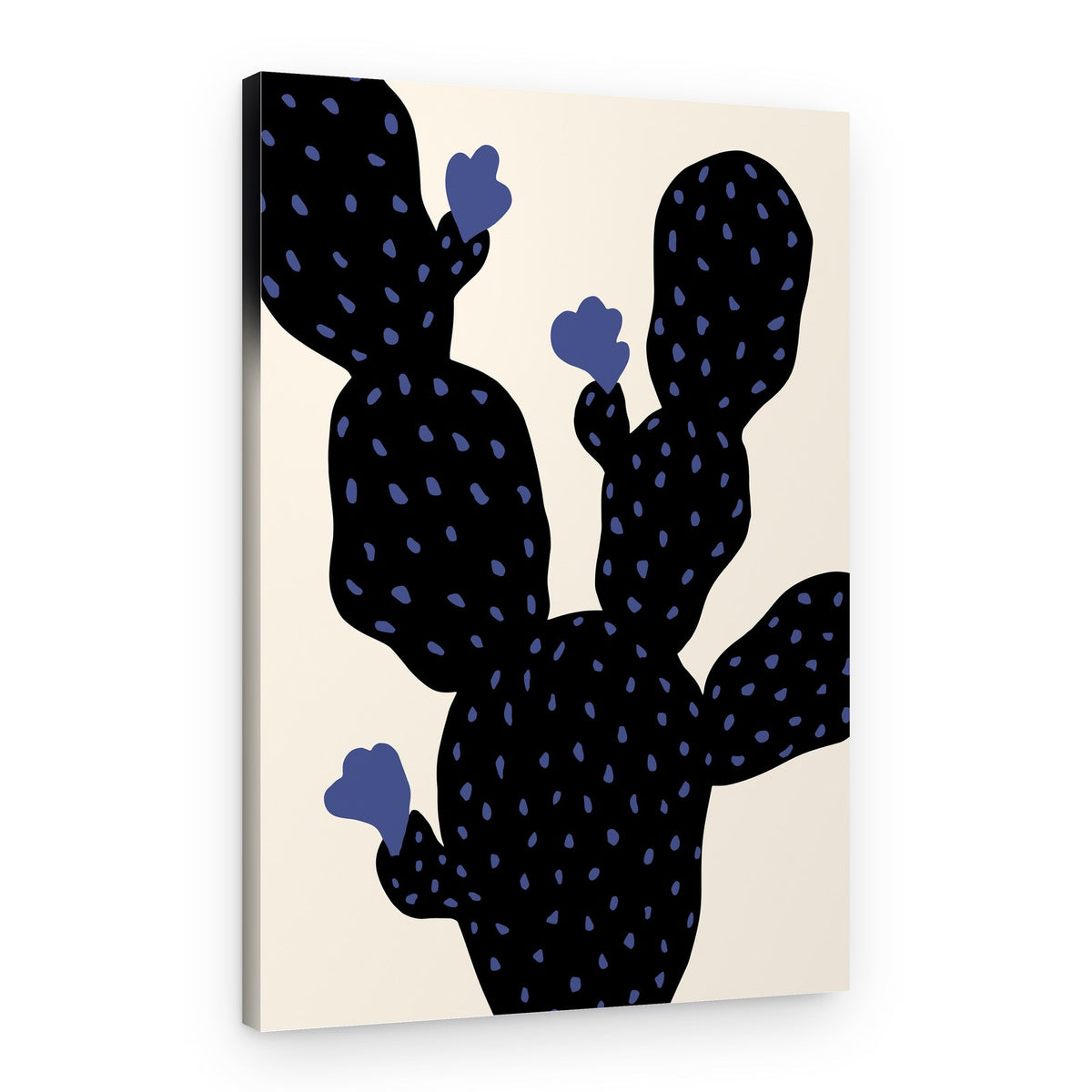 Minimalist Blue Cactus – Canvas Print