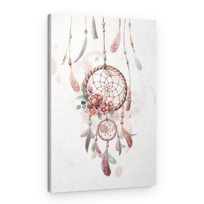 Ethereal Floral Dreamcatcher – Canvas Print