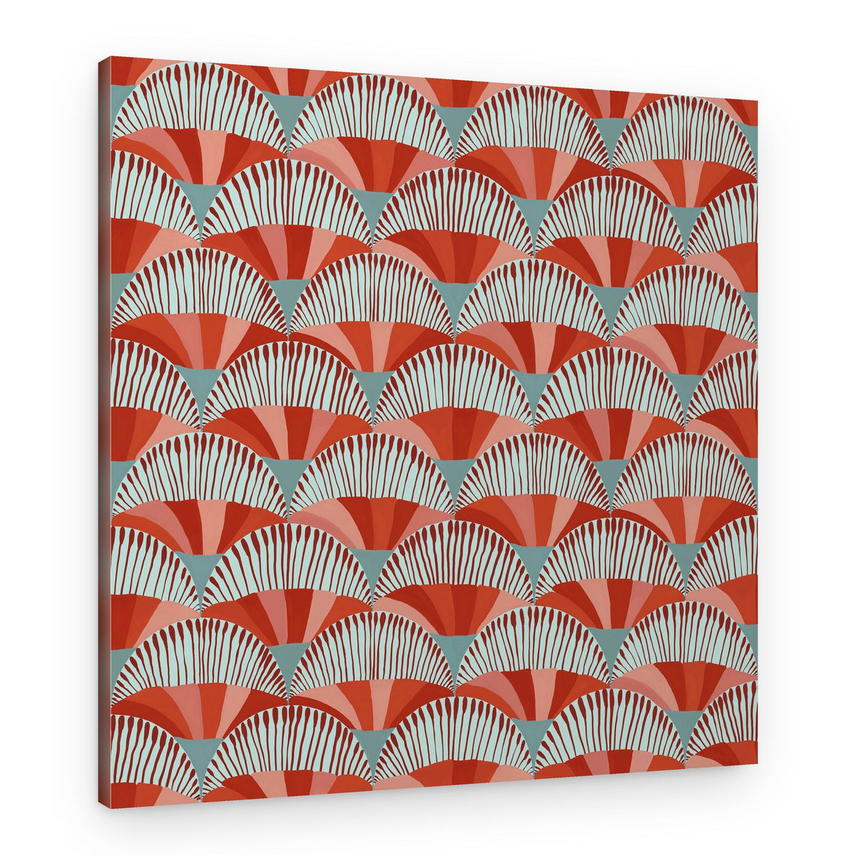 Terracotta Fan Pattern – Canvas Print