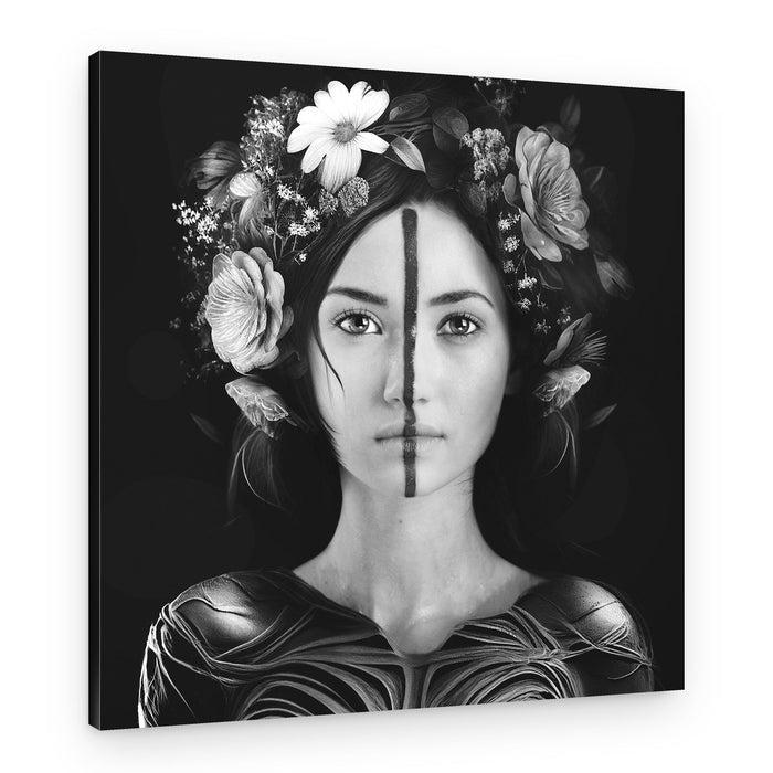 Mystic Floral Portrait – Canvas Print