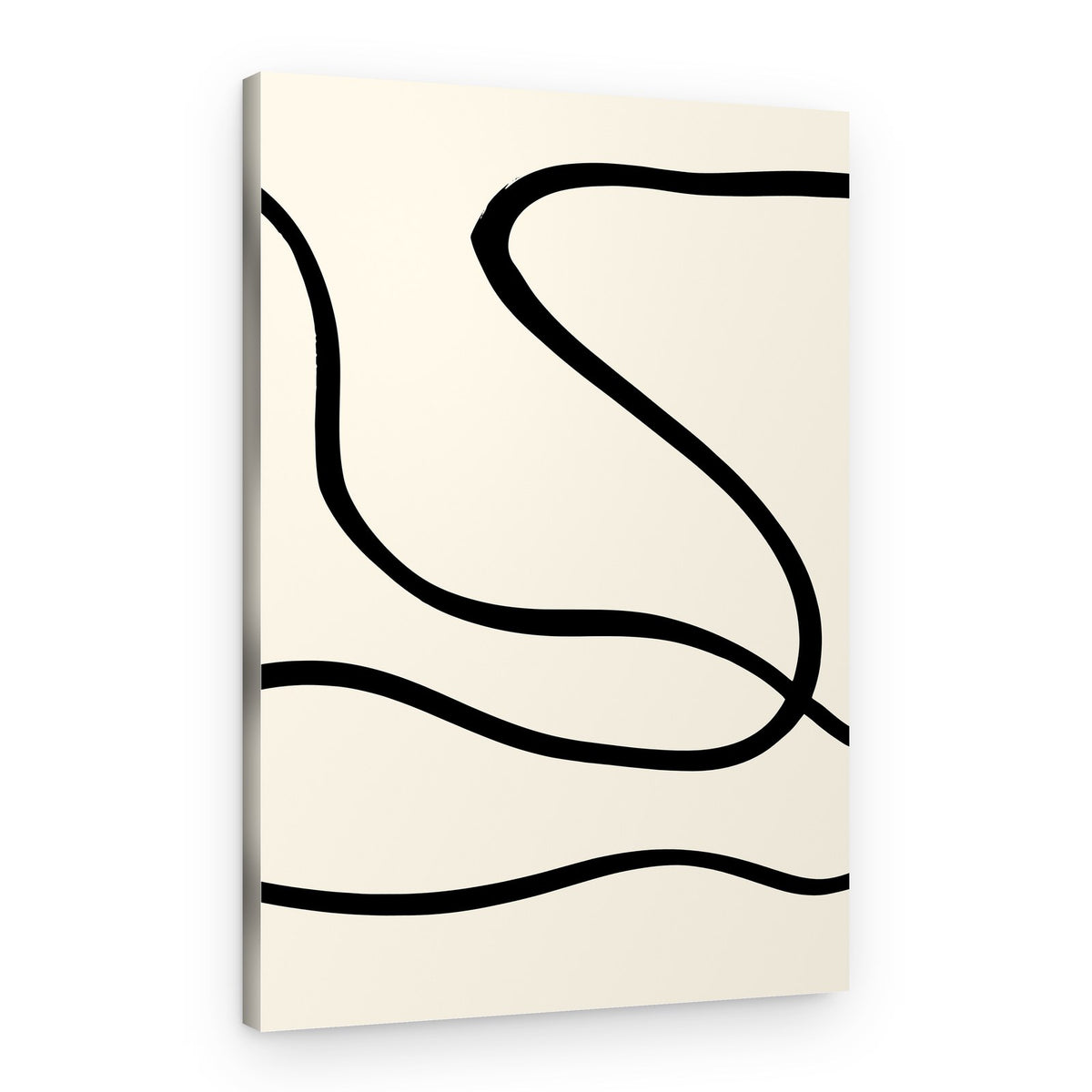 Flowing Black Lines – Canvas Print