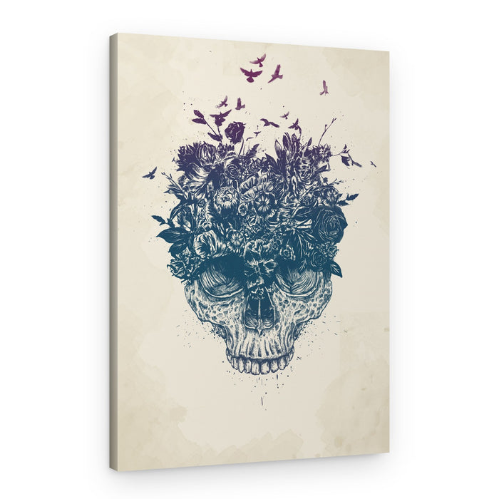 Gothic Floral Skull – Canvas Print