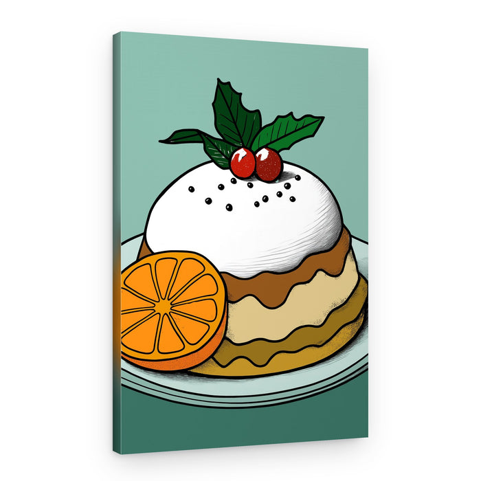 Festive Christmas Pudding – Canvas Print