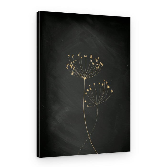 Elegant Golden Botanicals – Canvas Print