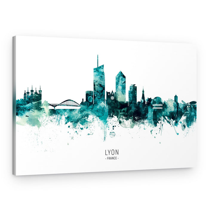 Teal Lyon Cityscape – Canvas Print