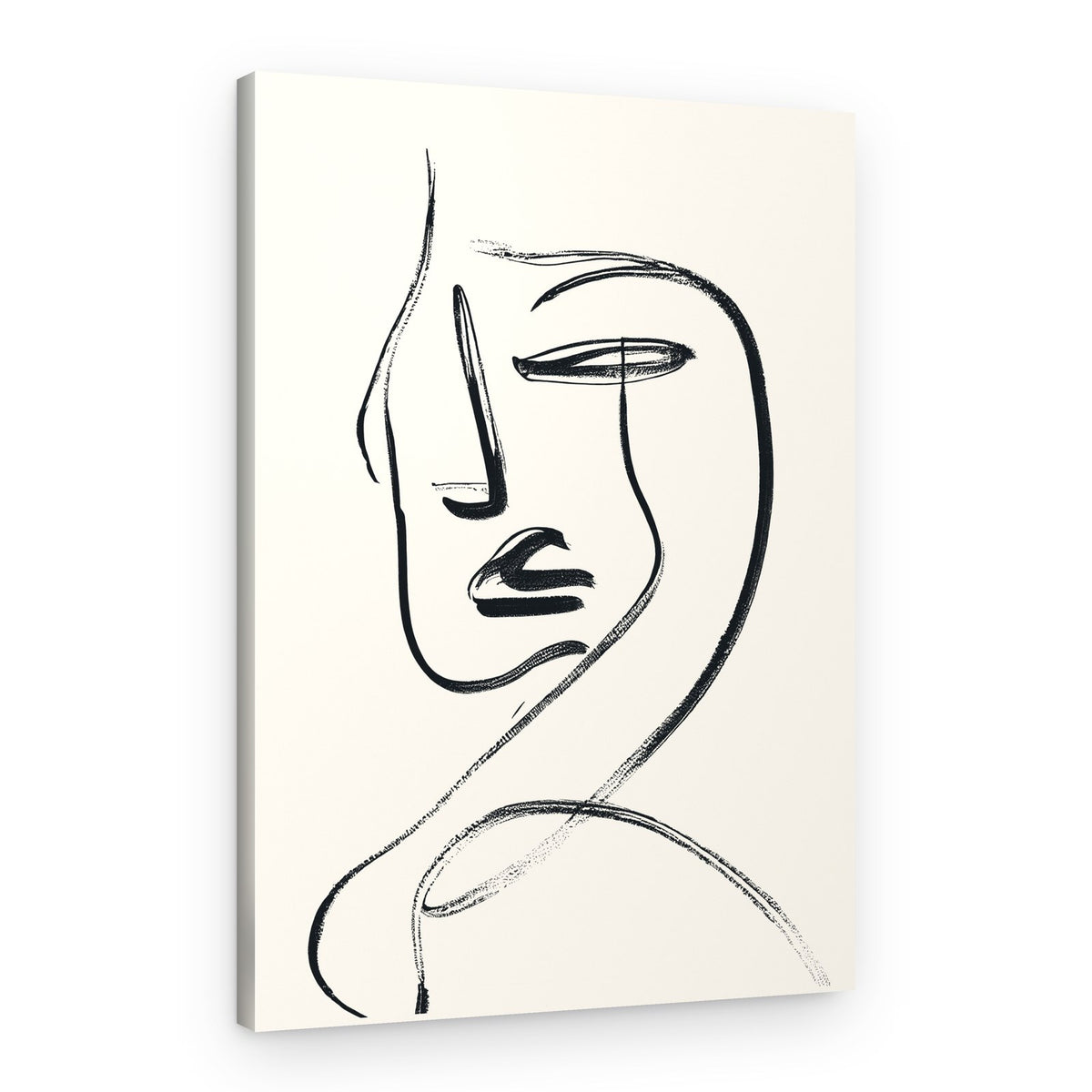 Serene Line Portrait – Canvas Print