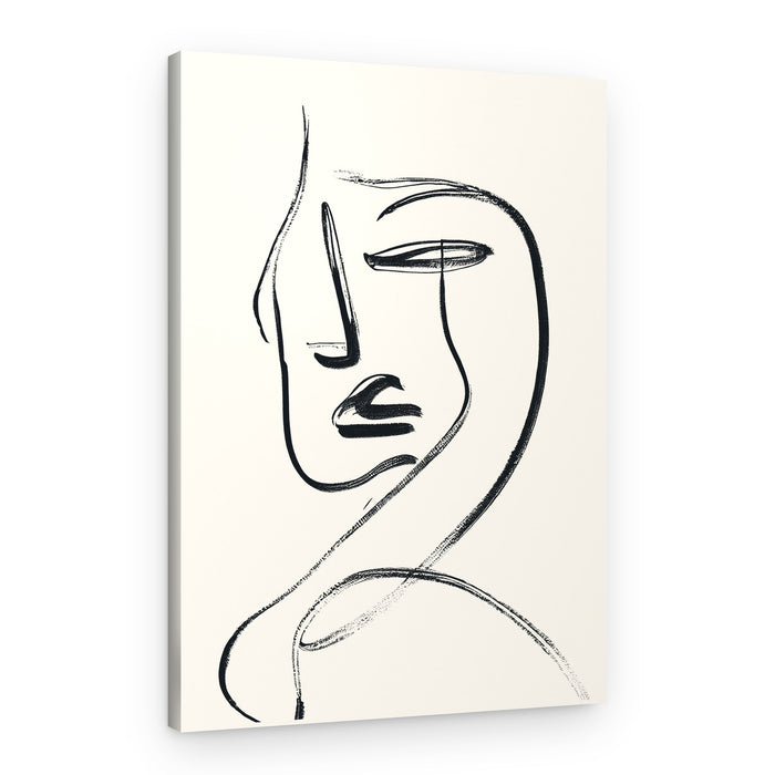 Serene Line Portrait – Canvas Print