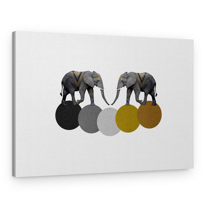 Modern Elephant Color Palette – Canvas Print
