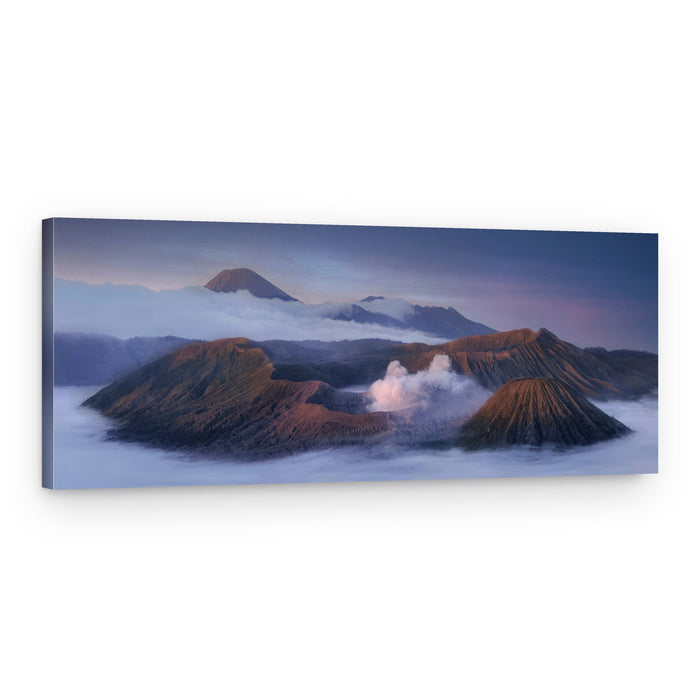 Misty Volcano Sunrise – Canvas Print