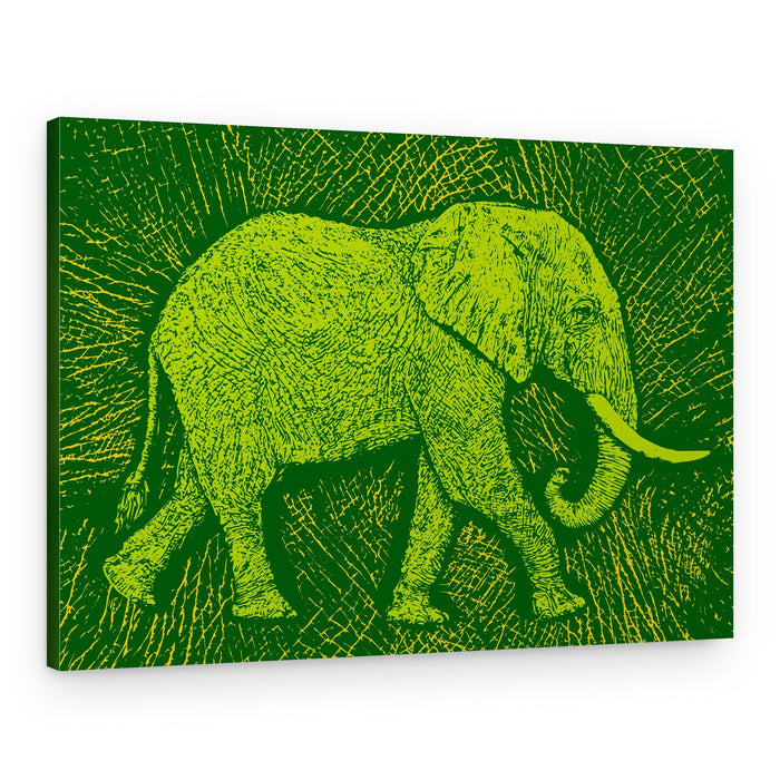 Green Elephant Journey – Canvas Print