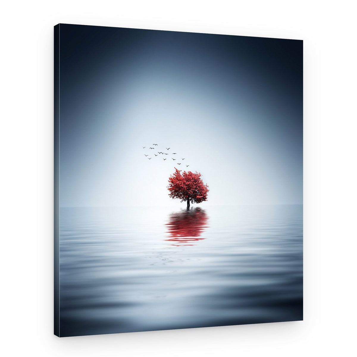 Red Tree Calm Reflection – Canvas Print