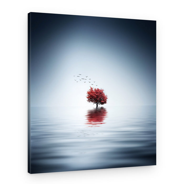 Red Tree Calm Reflection – Canvas Print