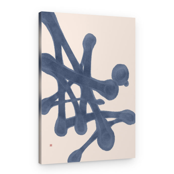 Flowing Indigo Forms – Canvas Print