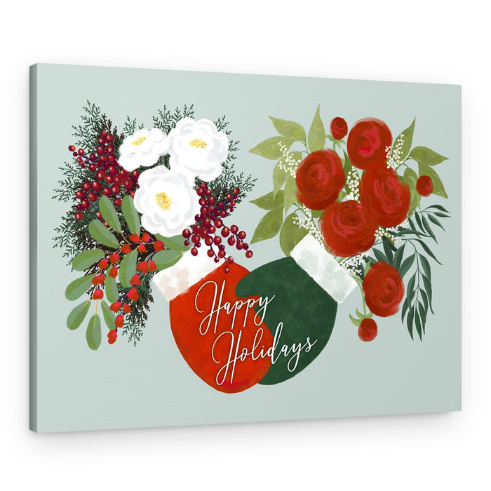 Happy Holiday Mittens – Canvas Print