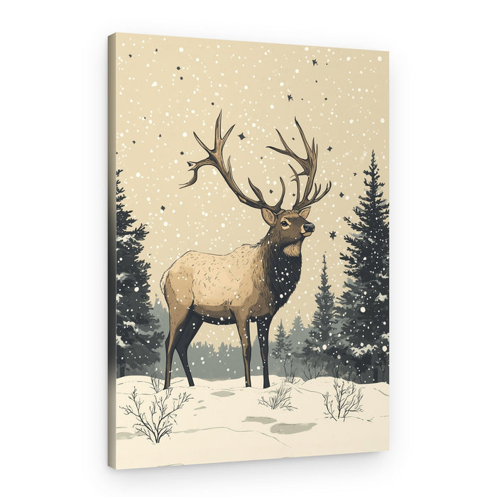 Majestic Winter Elk – Canvas Print