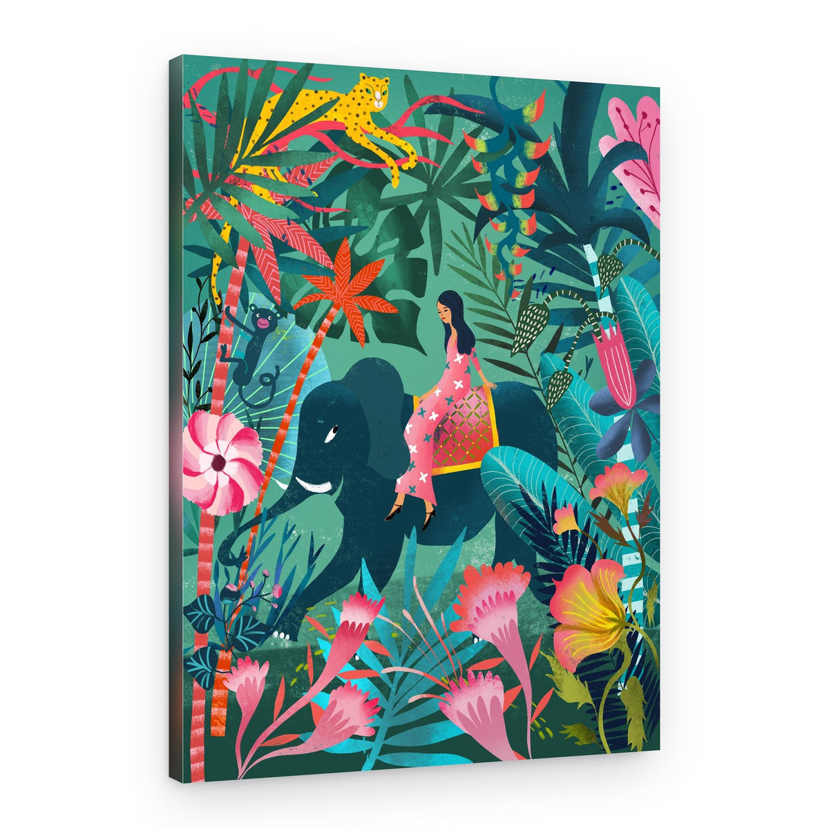 Tropical Elephant Adventure – Canvas Print