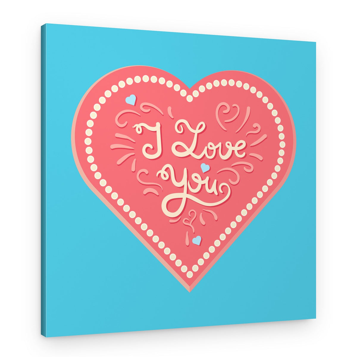 Pink I Love You Heart – Canvas Print