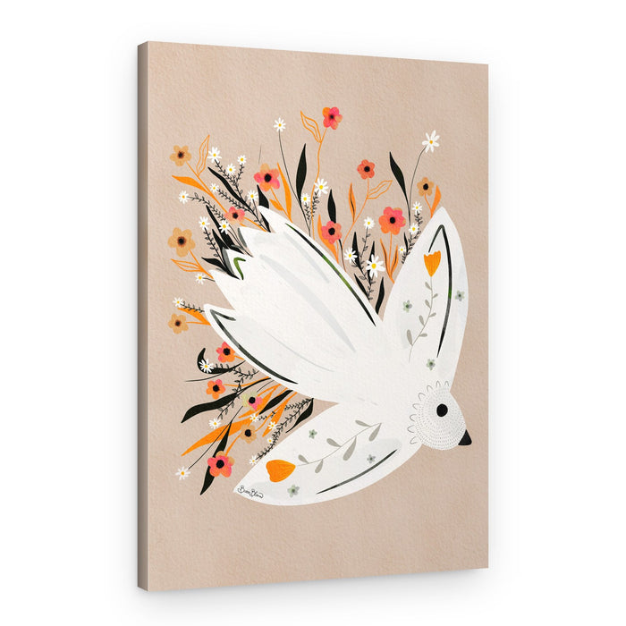 Peaceful Floral Dove – Canvas Print