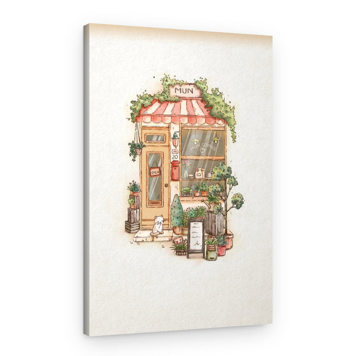 Charming Coffee Shop – Canvas Print