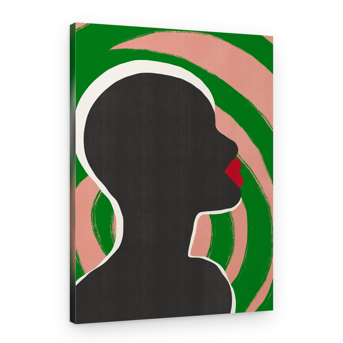 Bold Red Lips Profile – Canvas Print