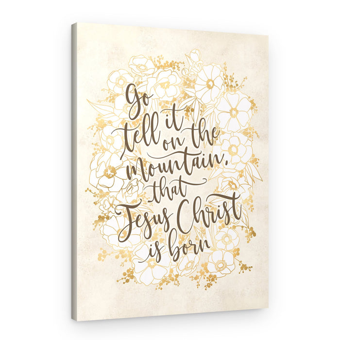 Golden Floral Christmas Quote – Canvas Print
