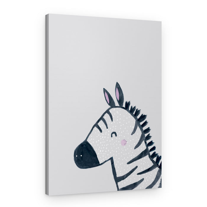 Sweet Smiling Zebra – Canvas Print