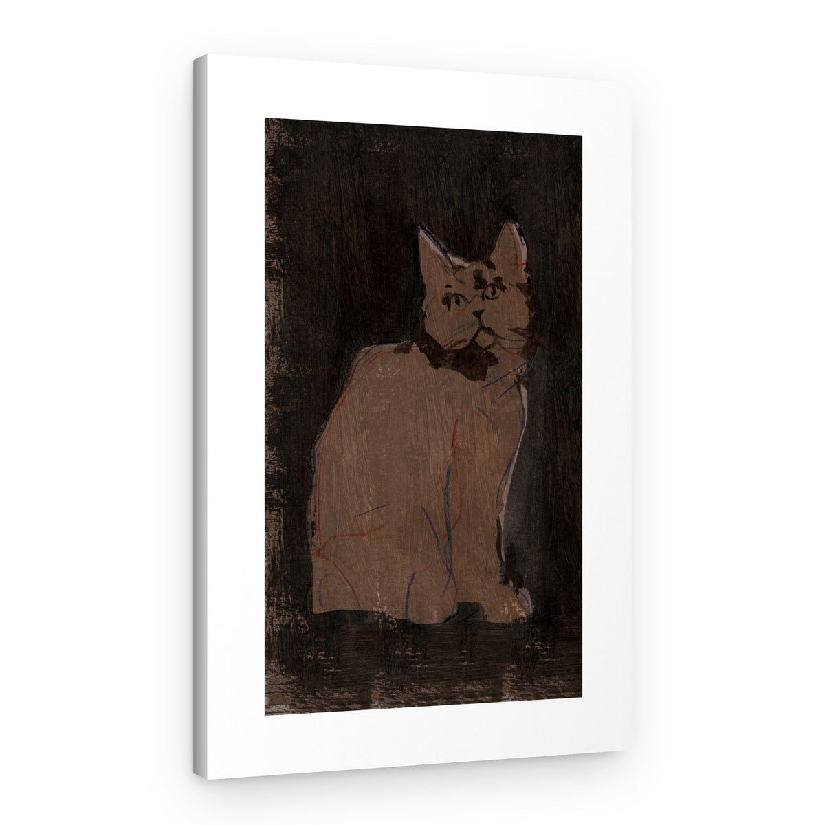 Moody Cat Portrait – Canvas Print