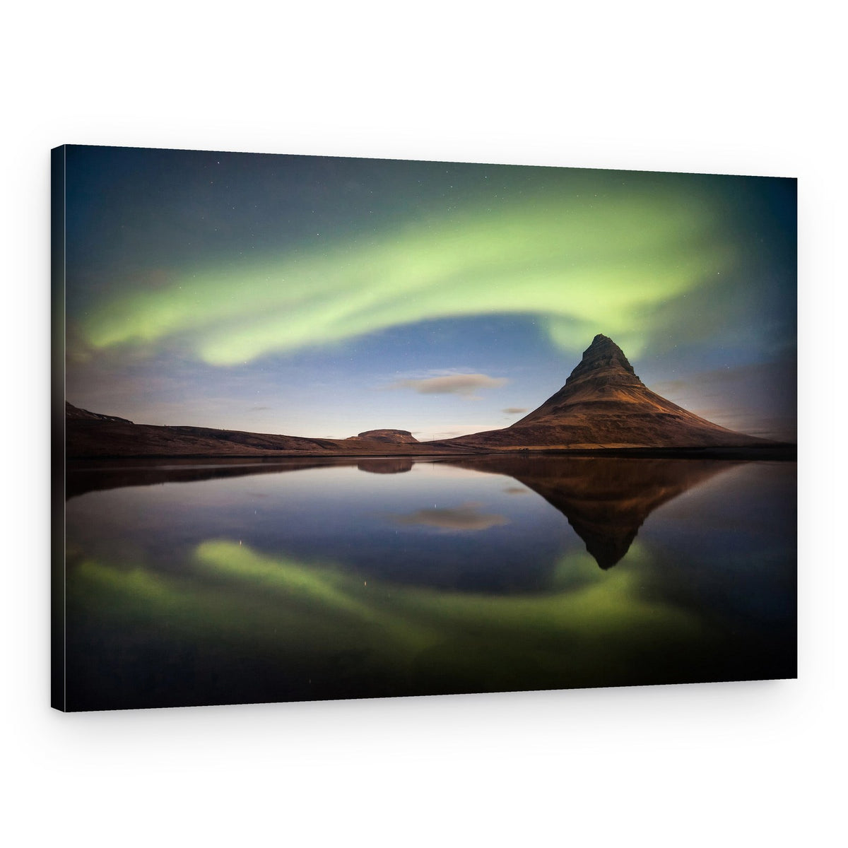 Kirkjufell Northern Lights Reflection – Canvas Print
