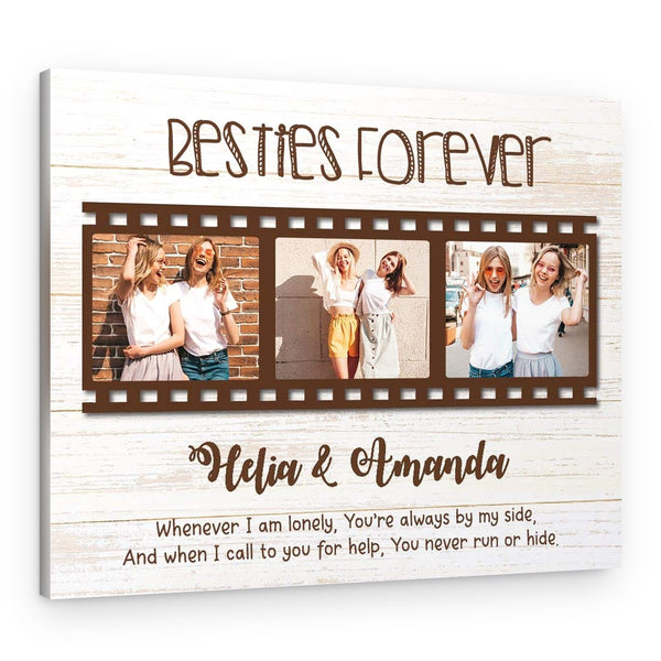 Besties Forever Gift Custom Filmstrip Photo Collage Canvas Print