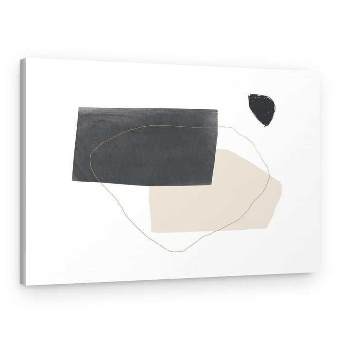 Geometric Shapes in Black Gray and Beige – Canvas Print