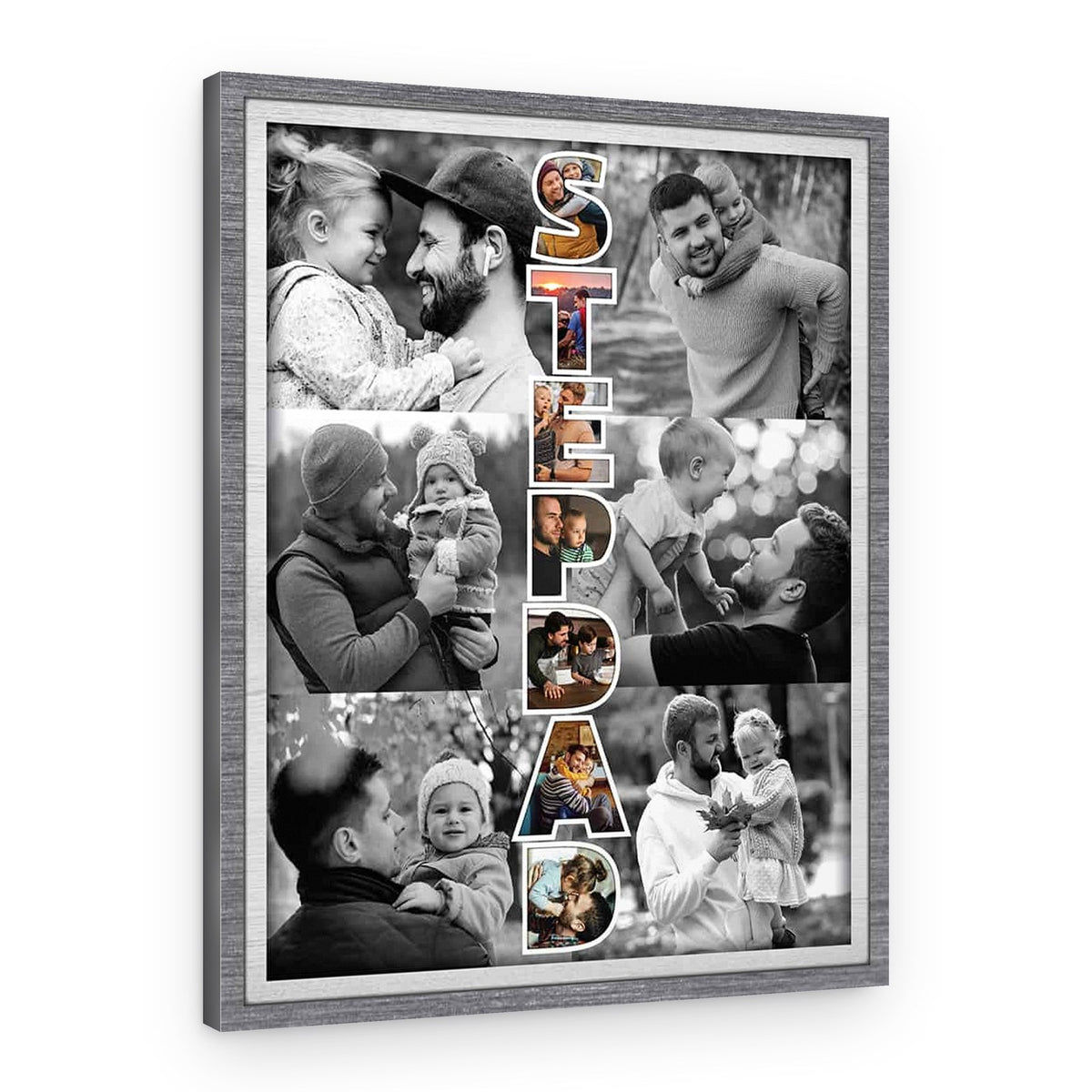 Step Dad Art Custom Photo Collage Canvas Print – Canvas Print