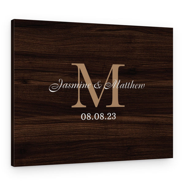 Monogram Guestbook Canvas Print