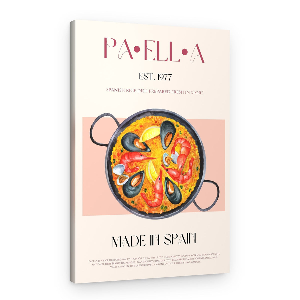 Spanish Seafood Paella – Canvas Print