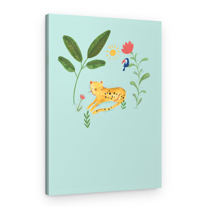 Happy Jungle Leopard – Canvas Print