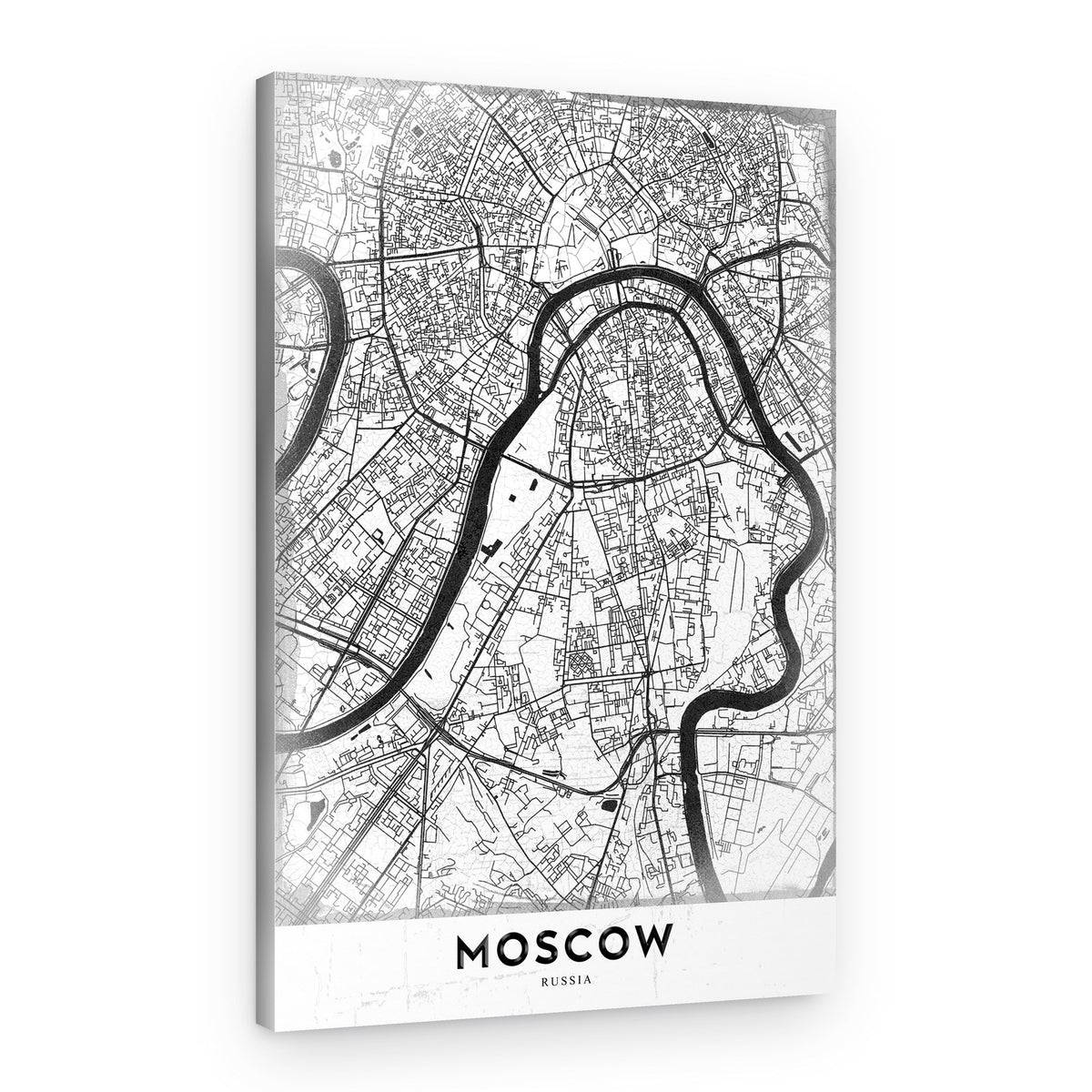 Modern Moscow Map – Canvas Print