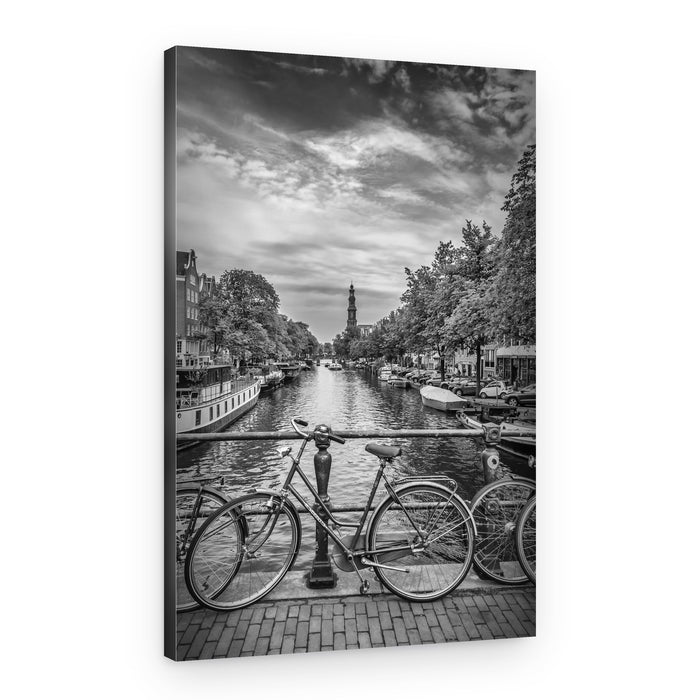 Amsterdam Canal Bicycle Bridge – Canvas Print