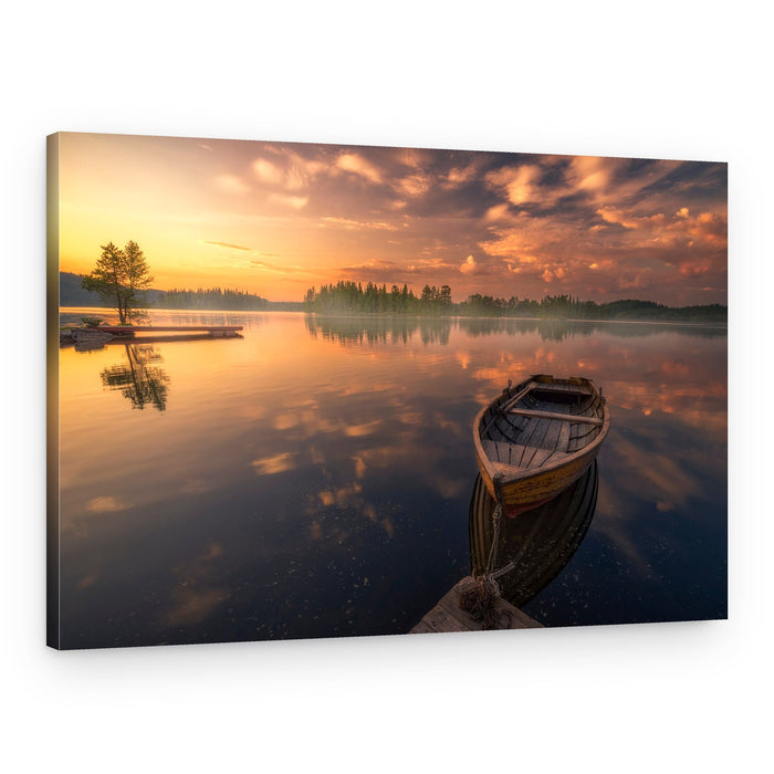 Golden Hour Boat – Canvas Print