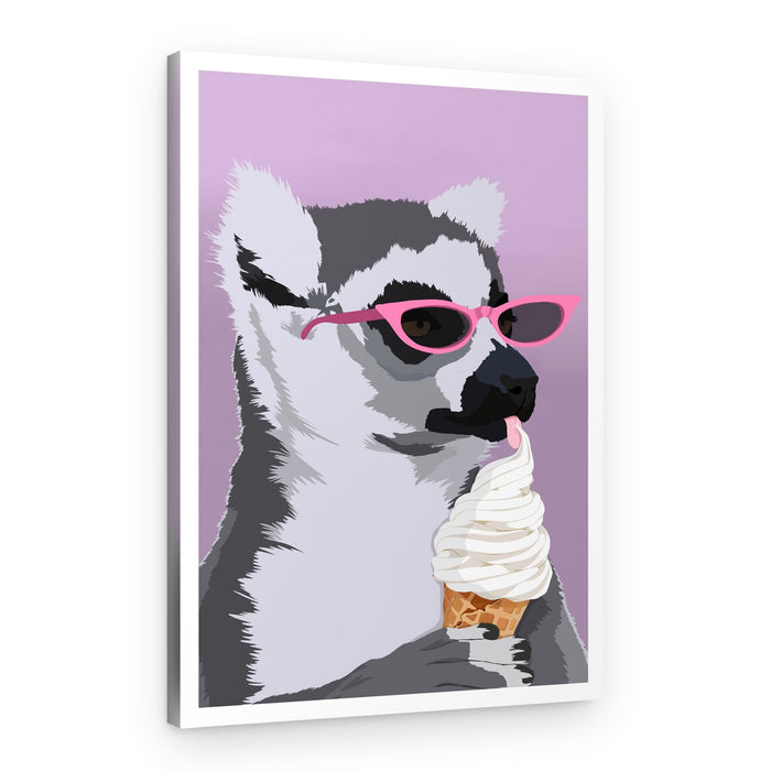 Cool Lemur Ice Cream – Canvas Print