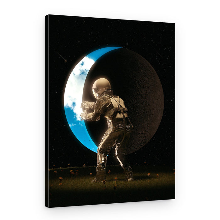 Astronaut Holding the Moon – Canvas Print