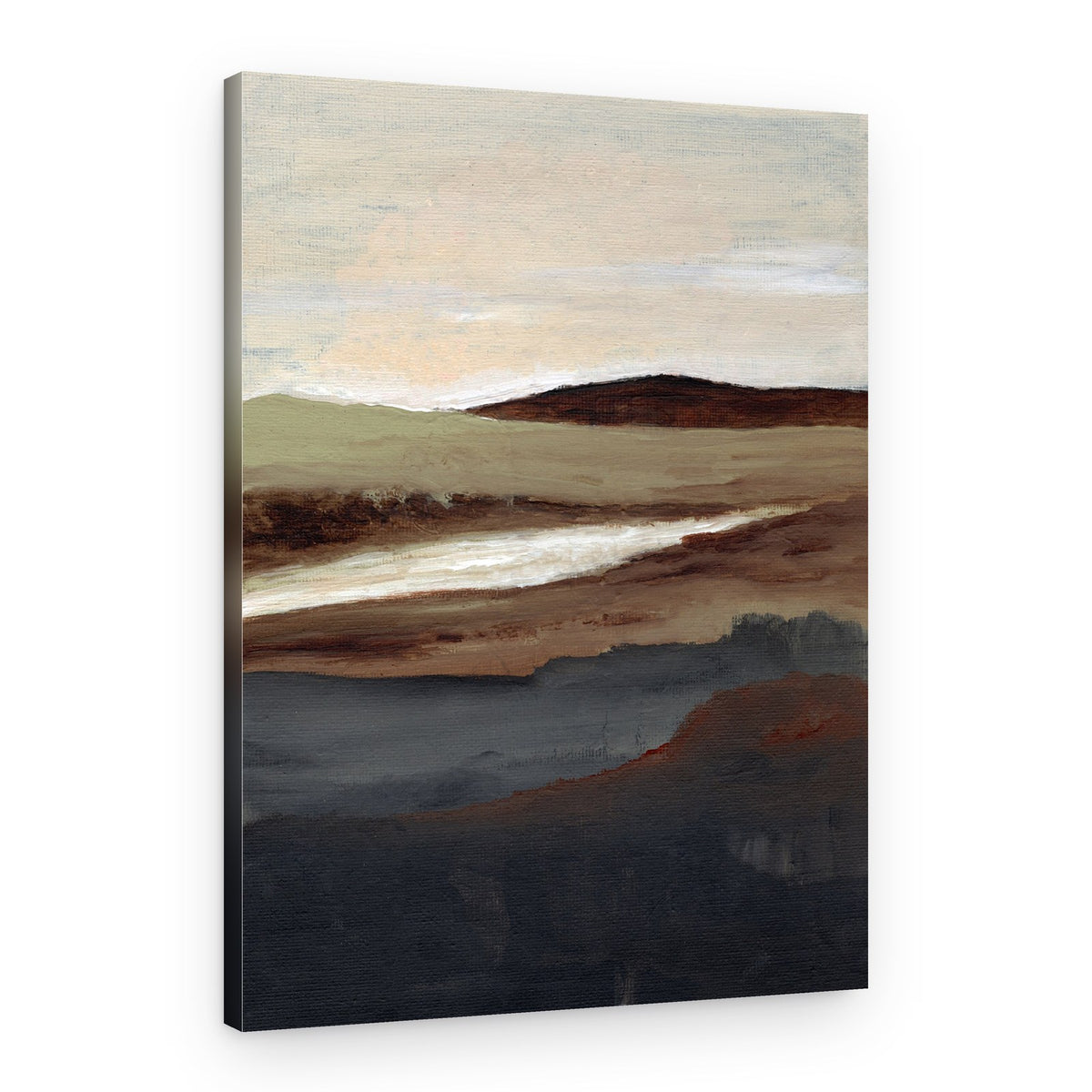 Earthy River Landscape – Canvas Print