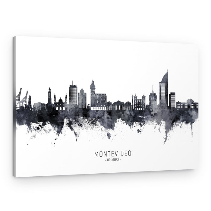 Watercolor Montevideo Skyline – Canvas Print