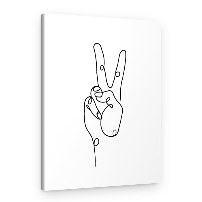 Minimalist Peace Hand – Canvas Print