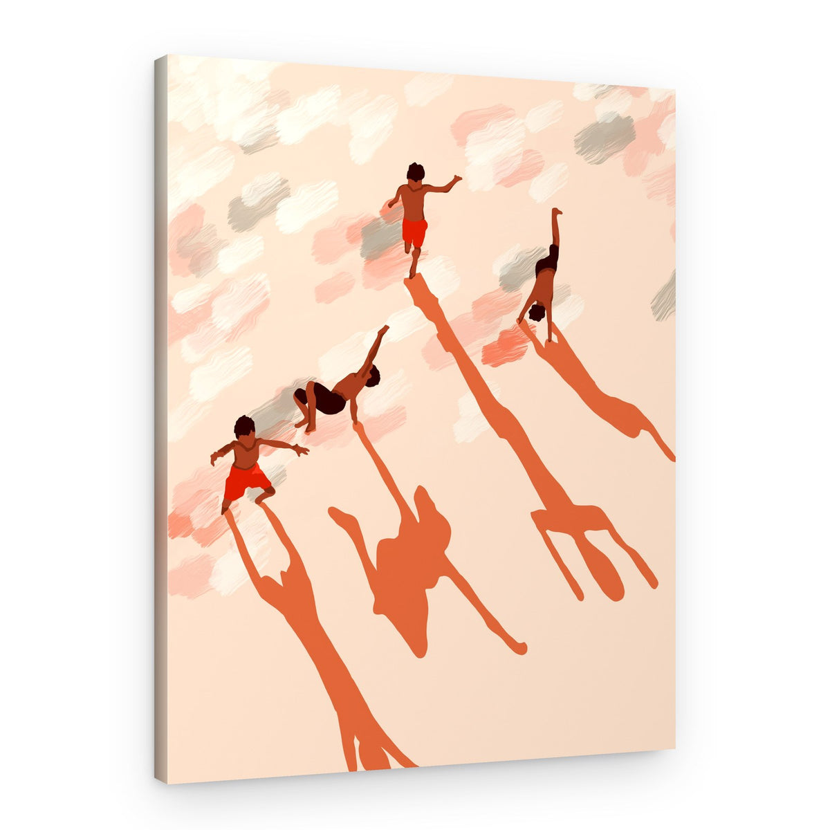 Children's Playful Shadows – Canvas Print