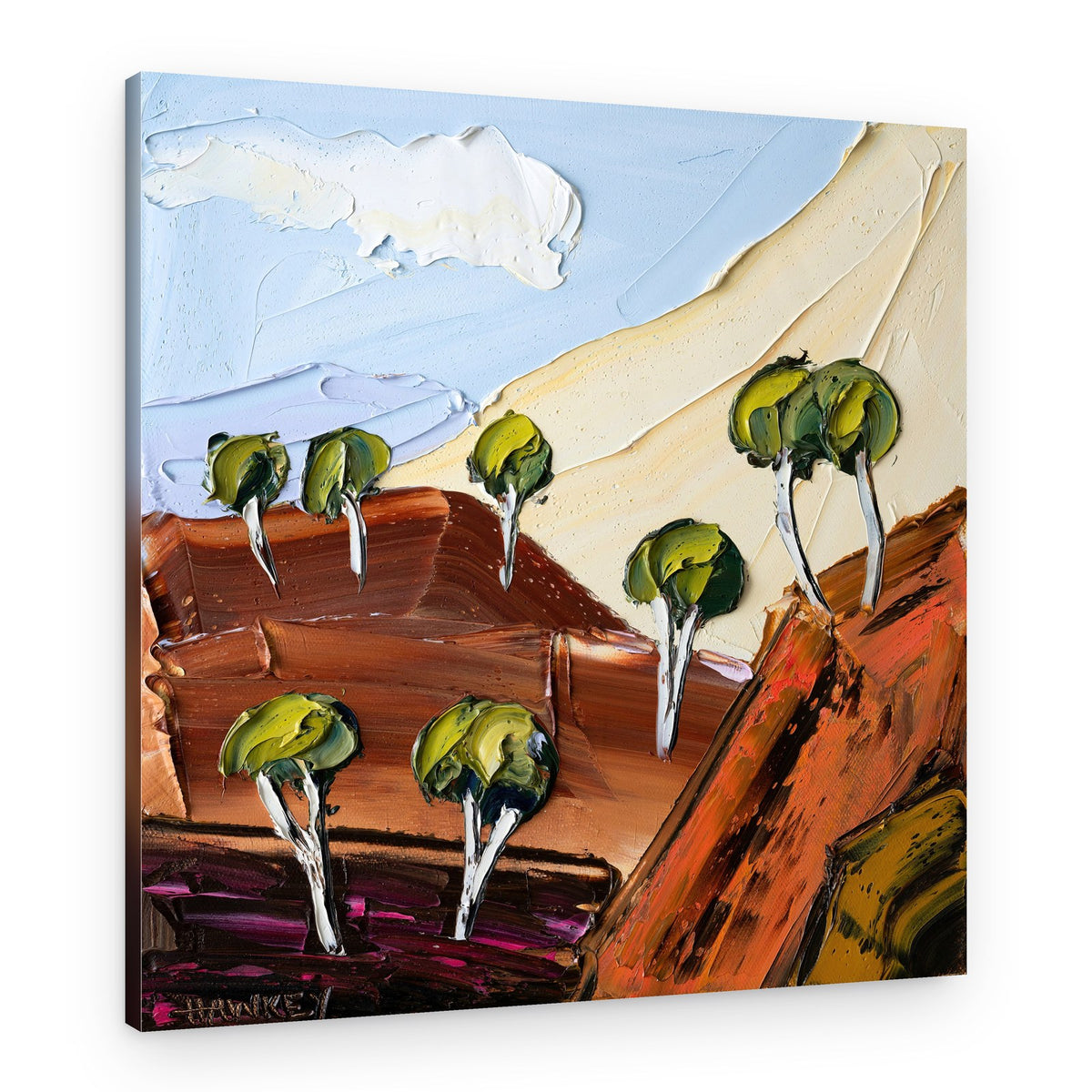 Textured Outback Trees – Canvas Print
